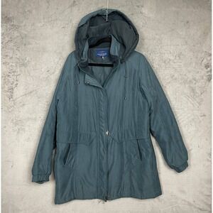 Mackintosh New England Navy Hooded Nylon Chore Coat Zip Parka Style Large Travel